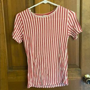 Thin red and white shirt